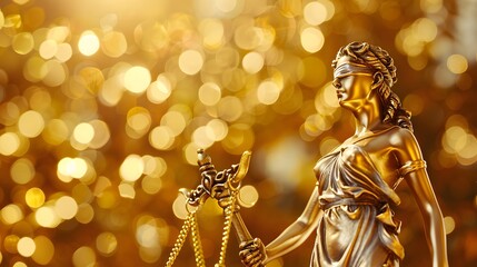 Fototapeta premium Legal and law concept statue of Lady Justice with scales of justice