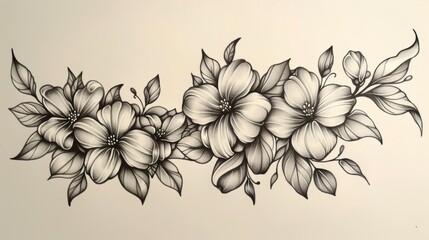 Vintage Floral Line Design 