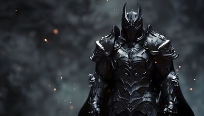 Fototapeta premium Fantasy evil dark lord with black armor