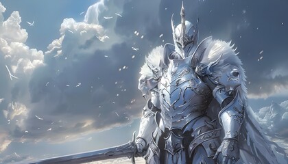 Fantasy knight with white armor