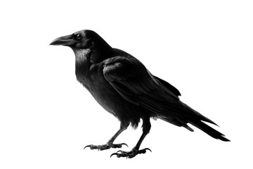Crow Isolated on White Background | Isolated on Transparent & White Background | PNG File with Transparency