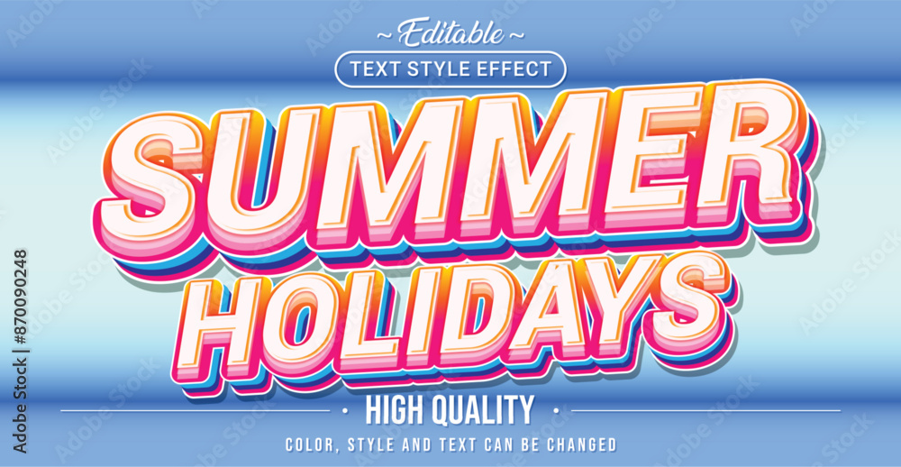Poster editable text style effect - summer holidays text style theme.