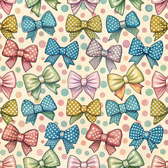 seamless pattern with bright bows