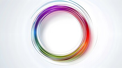 Vector abstract circles lines round frame colorful rainbow isolated on white background with empty space for text