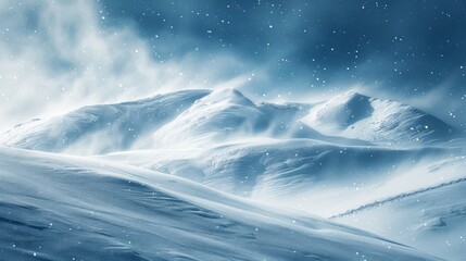 Winter Background with Snow Hills that are Challenging to Explore 