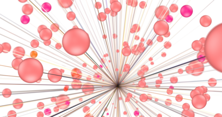 Big data visualization. Network connection structure with chaotic distribution of points and lines. 3D rendering.