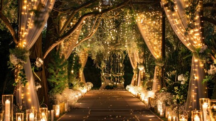 Obraz premium Very beautiful and aesthetic outdoor wedding decorations
