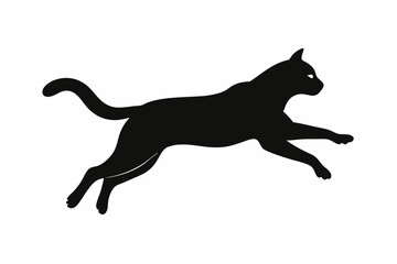 jumping cat silhouette vector illustration