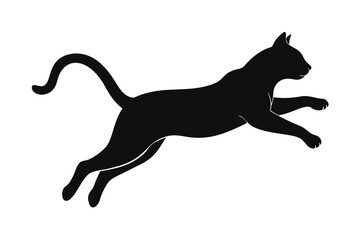 jumping cat silhouette vector illustration