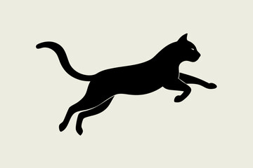 jumping cat silhouette vector illustration