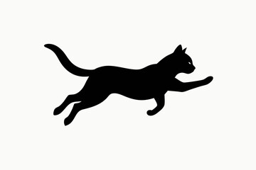 jumping cat silhouette vector illustration