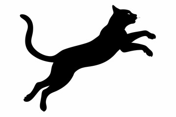 jumping cat silhouette vector illustration