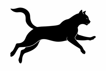 jumping cat silhouette vector illustration