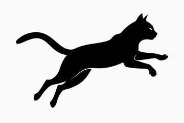 jumping cat silhouette vector illustration