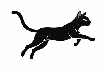 jumping cat silhouette vector illustration