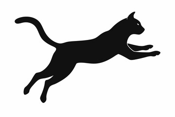 jumping cat silhouette vector illustration