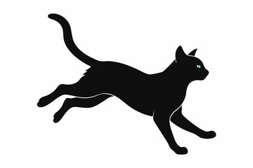 jumping cat silhouette vector illustration