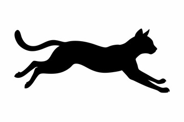 jumping cat silhouette vector illustration