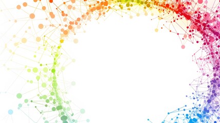 Vector abstract circles lines round frame colorful rainbow isolated on white background with empty space for text