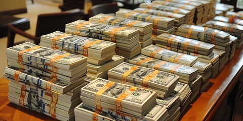 Fototapeta premium Stacks of money