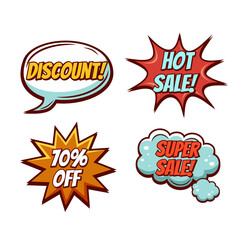 set of speech bubbles. Comic text sound effects. Banner, poster, sticker concept.
