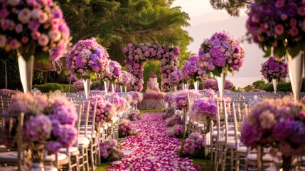 Obraz premium Very beautiful and aesthetic outdoor wedding decorations