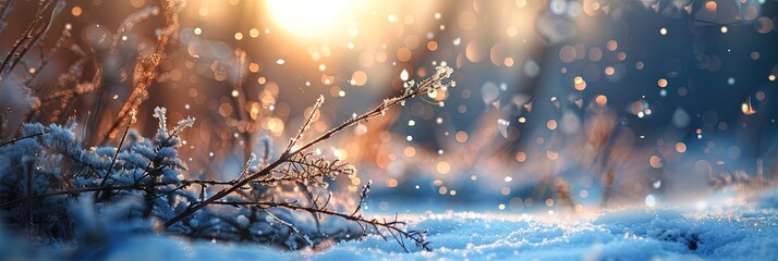 Winter landscape concept banner