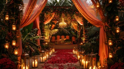 Obraz premium Very beautiful and aesthetic outdoor wedding decorations