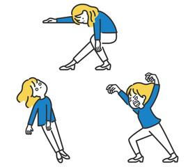 精神的に不安定な女性のイラスト