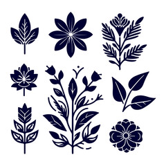 Creative Set of a vector flower outline design
