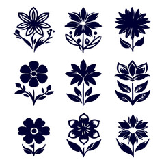 Creative Set of a vector flower outline design