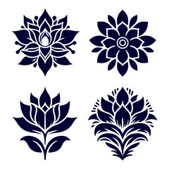 Creative Set of a vector flower outline design