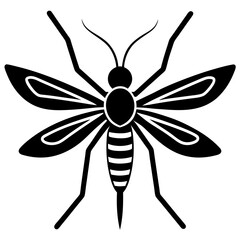 Mosquito icon logo vector art illustration on white background.