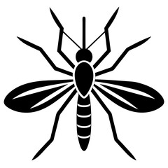 Mosquito icon logo vector art illustration on white background.