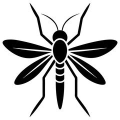 Mosquito icon logo vector art illustration on white background.