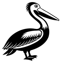Pelican icon silhouette vector art illustration