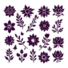Creative Set of a vector flower outline design
