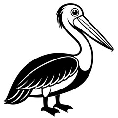 Pelican icon silhouette vector art illustration