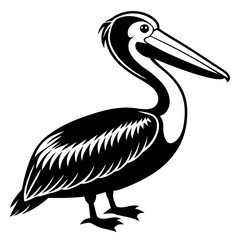 Pelican icon silhouette vector art illustration