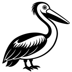 Pelican icon silhouette vector art illustration