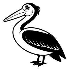 pelican cartoon isolated on white