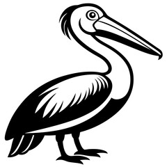Pelican icon silhouette vector art illustration