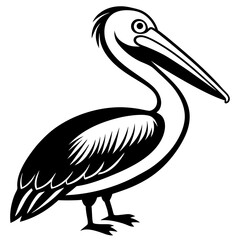 Pelican icon silhouette vector art illustration