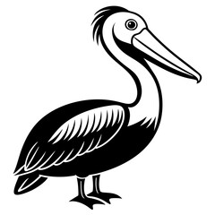 Pelican icon silhouette vector art illustration