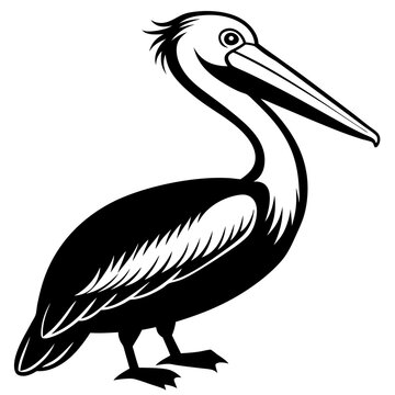 recommend clip art: Pelican icon silhouette vector art illustration