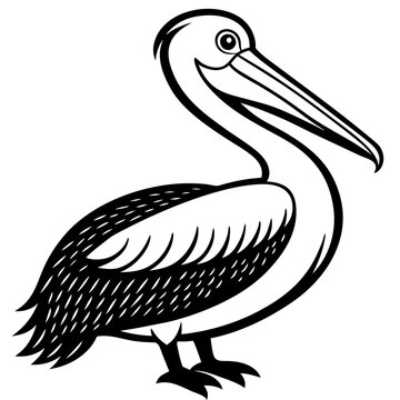 recommend clip art: Pelican icon silhouette vector art illustration