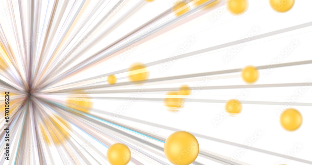 Aufkleber Big data visualization. Network connection structure with chaotic distribution of points and lines. 3D rendering.