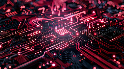 Fototapeta premium Detailed 3D illustration of abstract computer circuit board wallpaper background high-tech digital design super resolution 