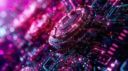 Detailed 3D illustration of abstract technology background featuring digital art and tech design futuristic innovation in cyber space creative data visualization 