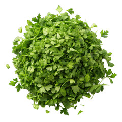 Obraz premium Chopped parsley pile isolated on transparent background